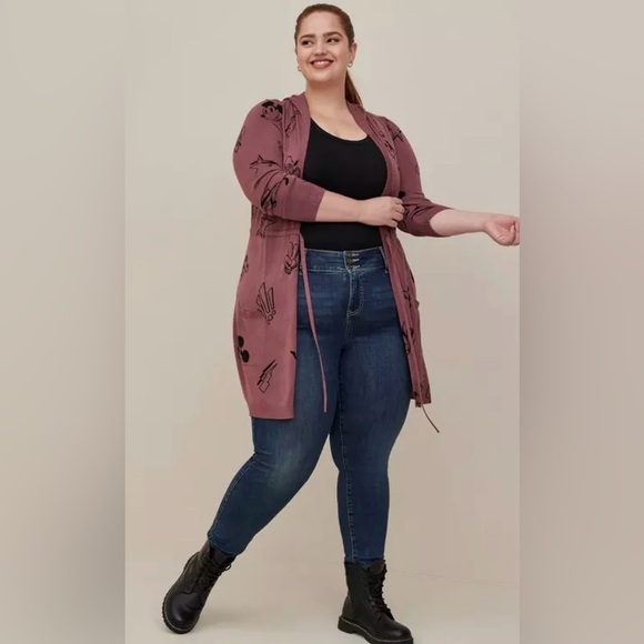 Torrid Disney Mickey and Friends Cinch Waist Hooded Cardigan - Picture 3 of 7